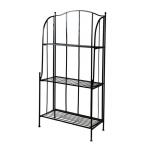 Iron Plantenetagere zwart 60x30x125 cm 3 laags plantentrap