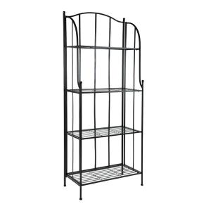 Iron Plantenetagere zwart 60x30x150 cm 4 laags plantentrap