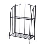 Iron Plantenetagere zwart 60x30x97 cm 2 laags plantentrap