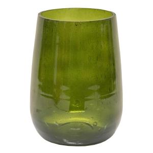Vase Marhaba Cone Green L 18x25 cm groene glazen vaas