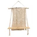 Wandplank Xana Macrame P 60x16x80 cm créme witte muurdecoratie