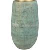 Hoge pot Ryan Shiny Blue 18 cm ronde blauwe bloempot voor binnen