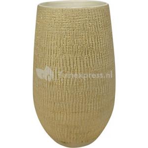 Hoge pot Ryan Shiny Sand 18 cm ronde zandkleurige bloempot voor binnen