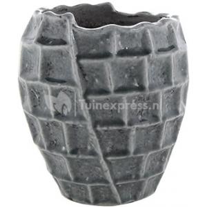 Hoge pot Square design blue bloempot binnen 17 cm