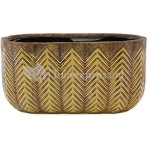 Planter laag Cecile ochre bloempot binnen 26 cm ovaal