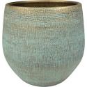 Pot Ryan Shiny Blue 26 cm ronde blauwe bloempot voor binnen