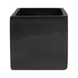 Pot Cube black vierkante zwarte plantenbak buiten 40x40x40 cm