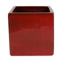 Pot Cube deep red vierkante rode plantenbak buiten 50x50x50 cm