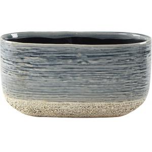 Planter Issa Light Blue 25x13x13cm blauwe ovale planter voor binnen