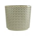 Hoge Planter Thies Olive green olijfgroene bloempot voor binnen 26 cm ovaal