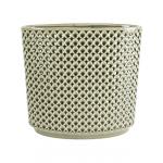 Hoge Planter Thies Olive green olijfgroene bloempot voor binnen 26 cm ovaal