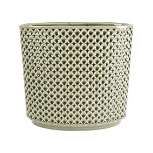 Hoge Planter Thies Olive green olijfgroene bloempot voor binnen 26 cm ovaal