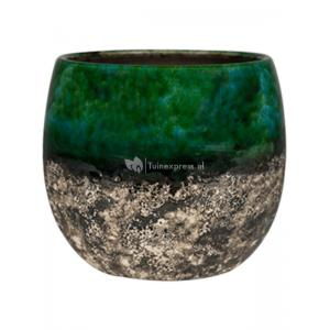 Pot Lindy Green Black donkergroene ronde bloempot voor binnen 19 cm