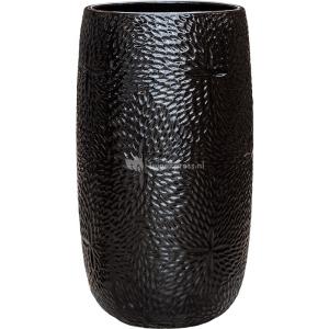 Hoge Pot Marly Black ronde zwarte bloempot voor binnen en buiten 36x63 cm