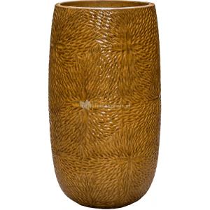 Hoge Pot Marly Honey ronde gele bloempot voor binnen en buiten 36x63 cm